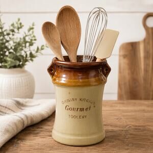 Vintage Country Kitchen Gourmet Toolery Ceramic Utensil Holder